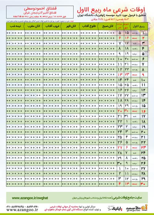 پیش نمایش فایل تصویری اوقات شرعی