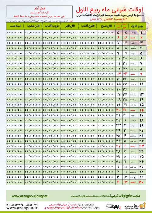 پیش نمایش فایل تصویری اوقات شرعی