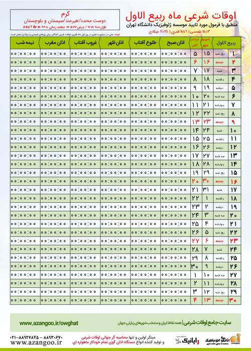 پیش نمایش فایل تصویری اوقات شرعی
