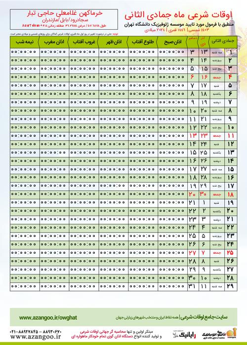 پیش نمایش فایل تصویری اوقات شرعی