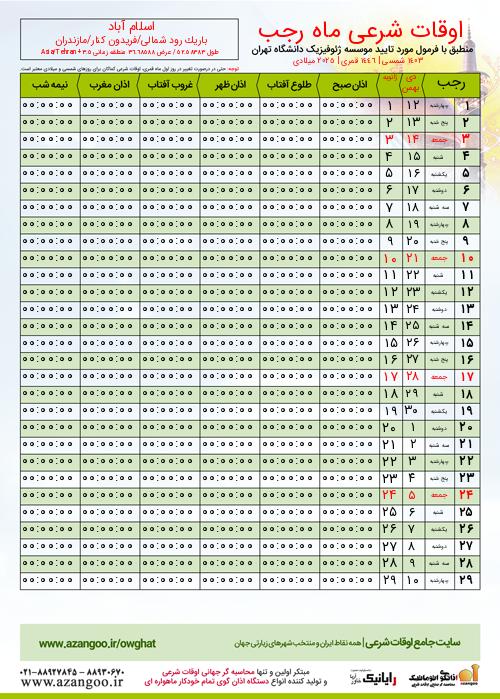 پیش نمایش فایل تصویری اوقات شرعی