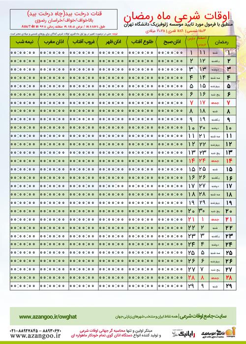 پیش نمایش فایل تصویری اوقات شرعی ماه رمضان قنات درخت بید(چاه درخت بید)