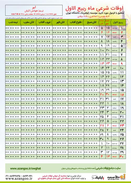پیش نمایش فایل تصویری اوقات شرعی