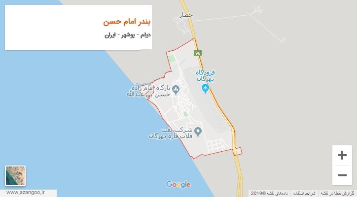 شهر بندر امام حسن بر روی نقشه