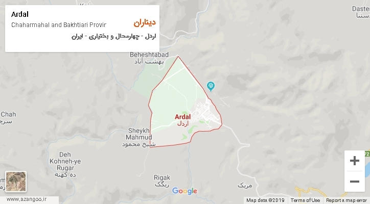 دهستان دیناران بر روی نقشه