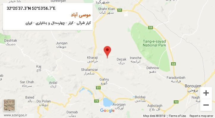 روستای موسی آباد بر روی نقشه
