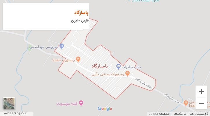 شهرستان پاسارگاد بر روی نقشه