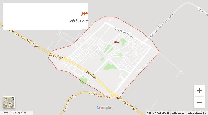 شهرستان مهر بر روی نقشه