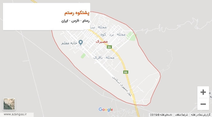 دهستان پشتکوه رستم بر روی نقشه