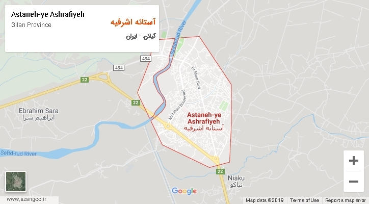 شهرستان آستانه اشرفیه بر روی نقشه