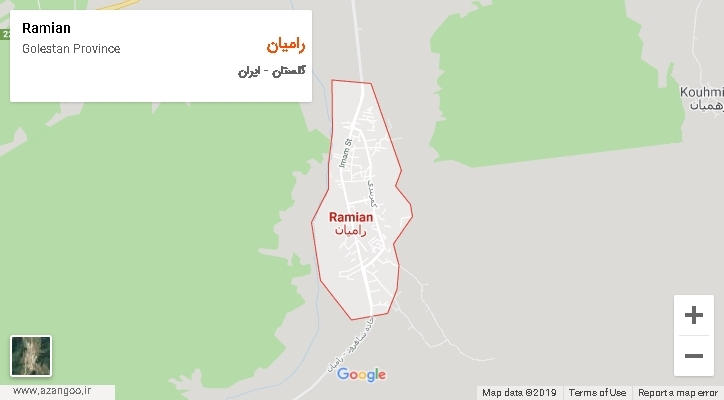 شهرستان رامیان بر روی نقشه
