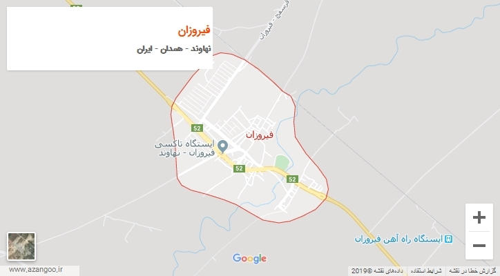 شهر فیروزان بر روی نقشه