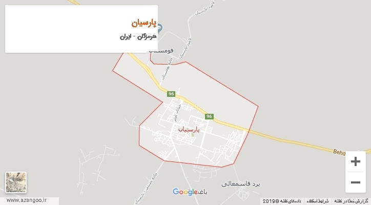 شهرستان پارسیان بر روی نقشه