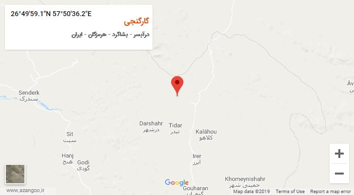 روستای گارگنجی بر روی نقشه