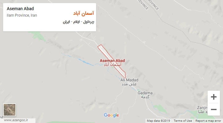 شهر آسمان آباد بر روی نقشه