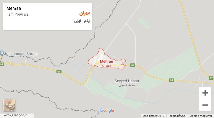 شهرستان مهران بر روی نقشه