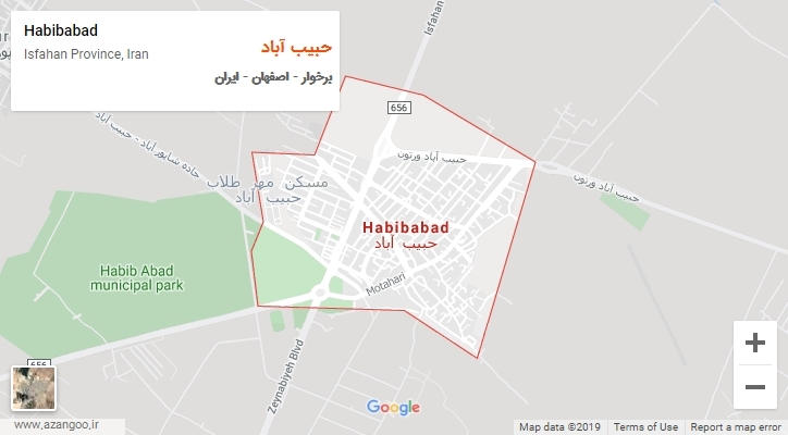 شهر حبیب آباد بر روی نقشه