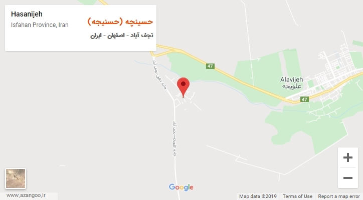 شهر حسینچه (حسنیجه) بر روی نقشه