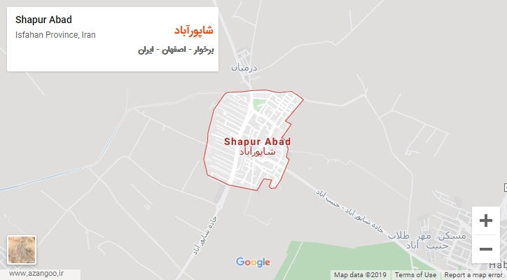 شهر شاپورآباد بر روی نقشه