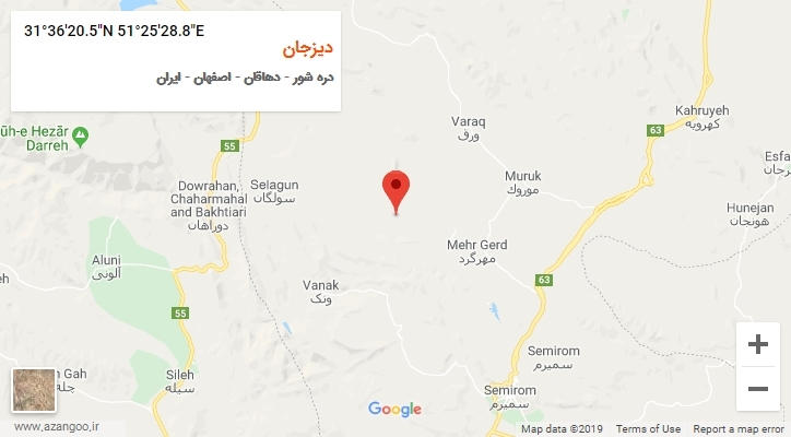 روستای دیزجان بر روی نقشه