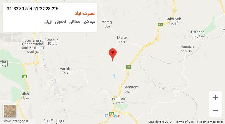 روستای نصرت آباد بر روی نقشه