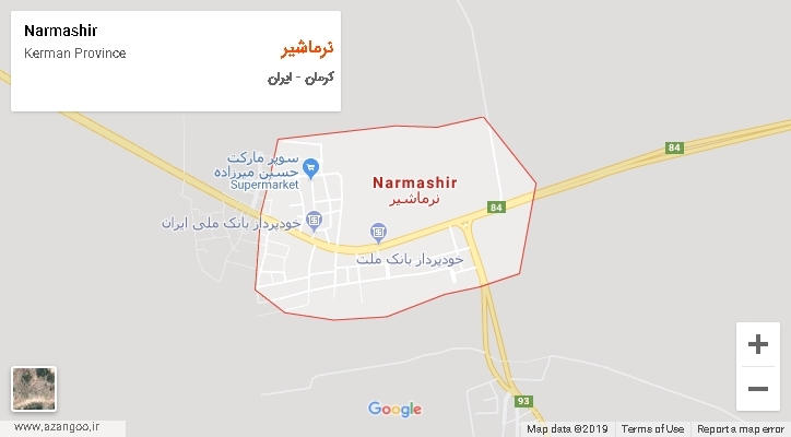 شهرستان نرماشیر بر روی نقشه