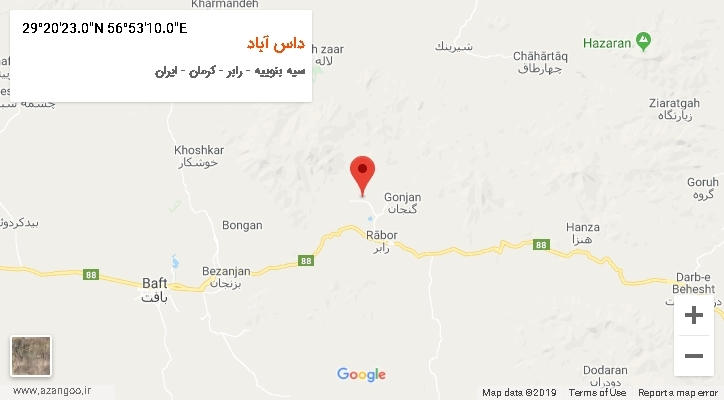 روستای داس آباد بر روی نقشه