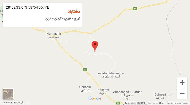روستای دشتاباد بر روی نقشه
