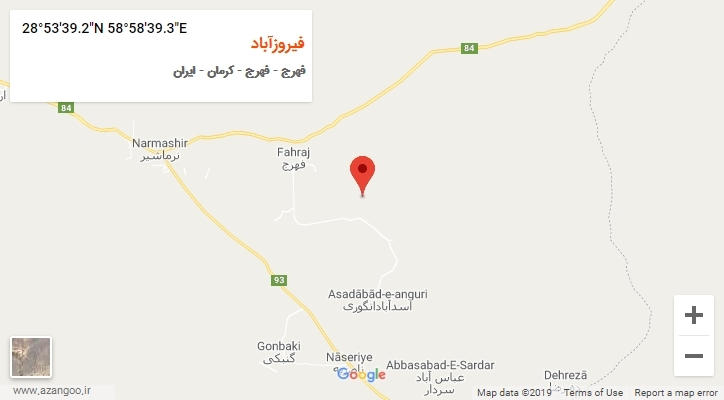 روستای فیروزآباد بر روی نقشه