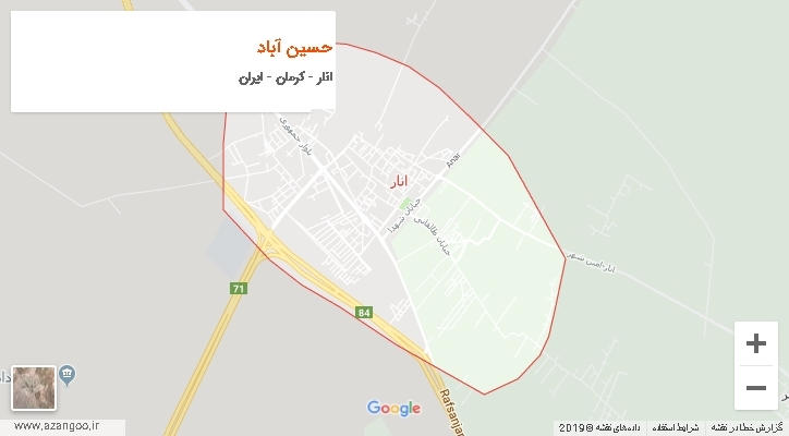 دهستان حسین آباد بر روی نقشه