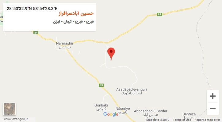 روستای حسین آبادسرافراز بر روی نقشه