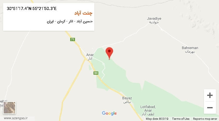 روستای جنت آباد بر روی نقشه