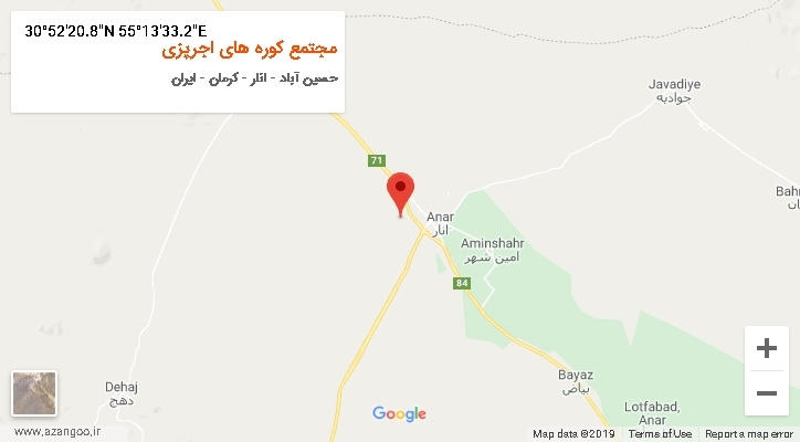 روستای مجتمع کوره های اجرپزی بر روی نقشه