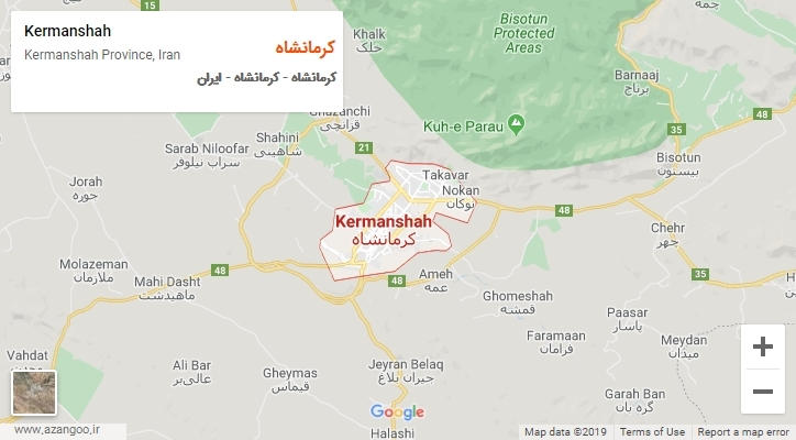 شهر کرمانشاه بر روی نقشه