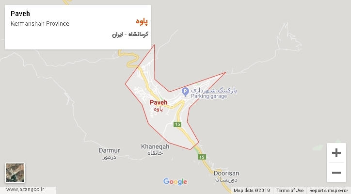 شهرستان پاوه بر روی نقشه