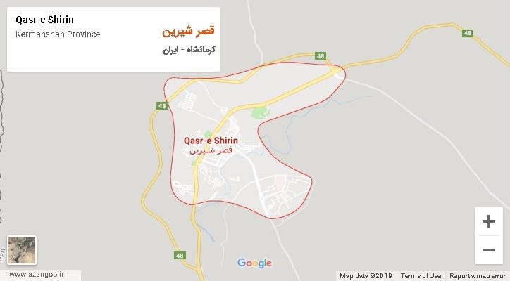 شهرستان قصر شیرین بر روی نقشه