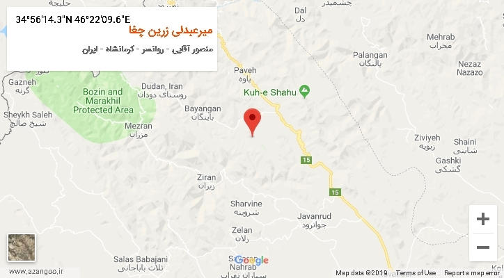 روستای میرعبدلی زرین چغا بر روی نقشه
