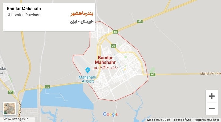 شهرستان بندرماهشهر بر روی نقشه