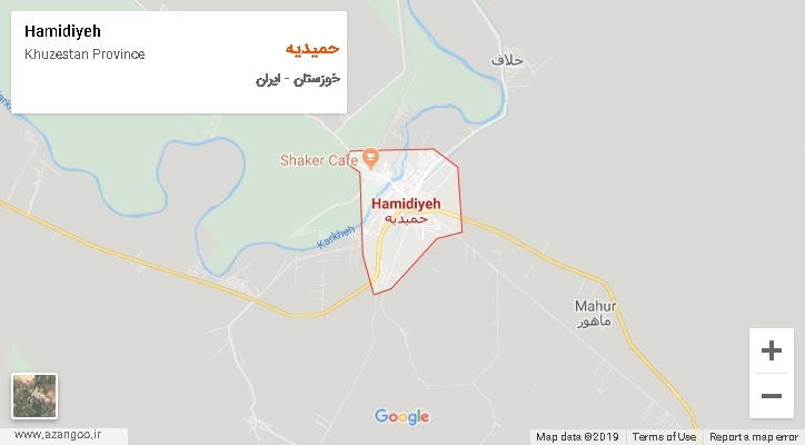 شهرستان حمیدیه بر روی نقشه
