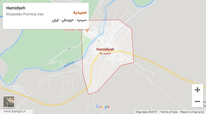 شهر حمیدیه بر روی نقشه