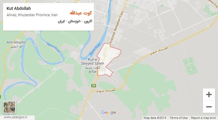 شهر کوت عبدالله بر روی نقشه