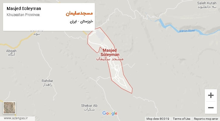 شهرستان مسجدسلیمان بر روی نقشه