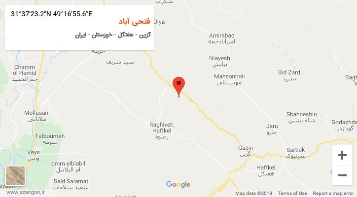 روستای فتحی آباد بر روی نقشه