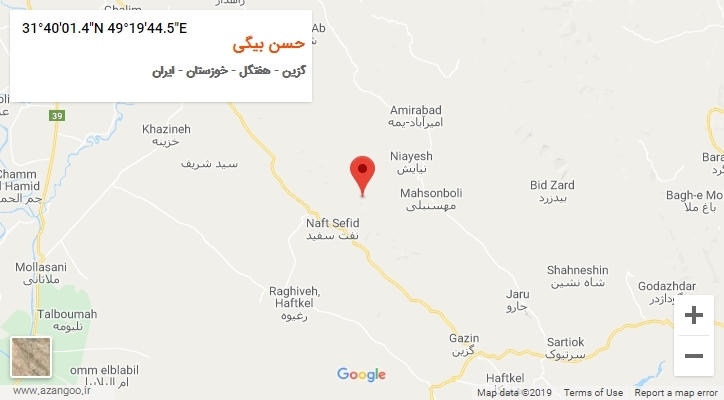 روستای حسن بیگی بر روی نقشه