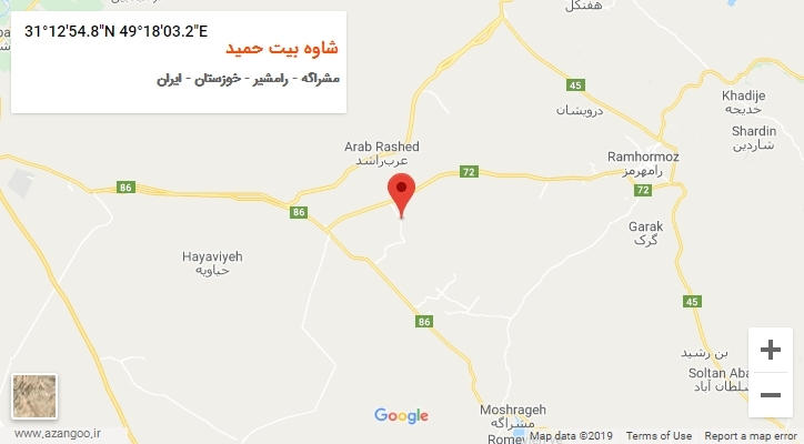 روستای شاوه بیت حمید بر روی نقشه
