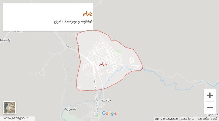 شهرستان چرام بر روی نقشه