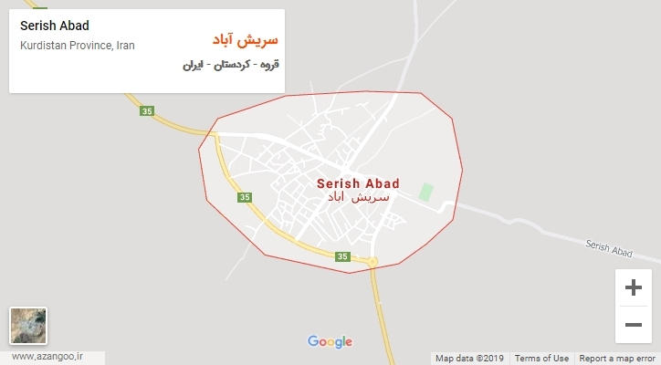 شهر سریش آباد بر روی نقشه
