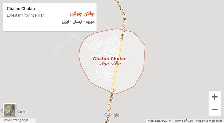 شهر چالان چولان بر روی نقشه