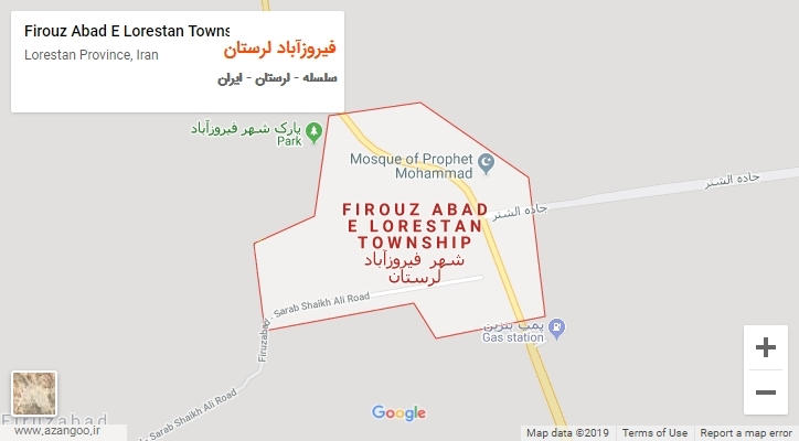 شهر فیروزآباد لرستان بر روی نقشه
