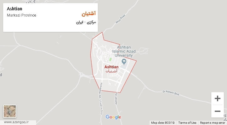 شهرستان آشتیان بر روی نقشه